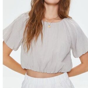 Blousy Open Back Crop Top